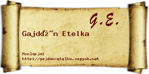 Gajdán Etelka névjegykártya